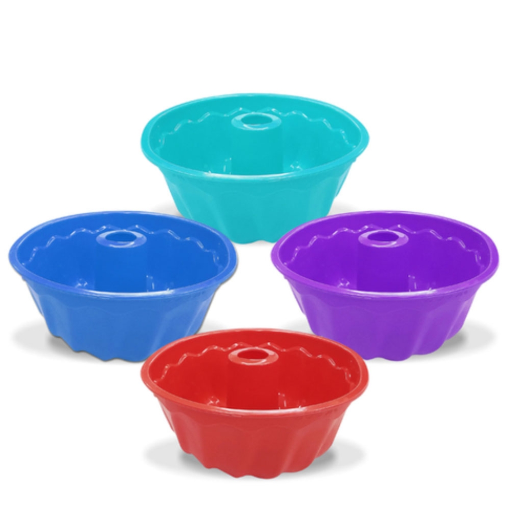 Forma silicone redonda furo meio 25 x 8cm