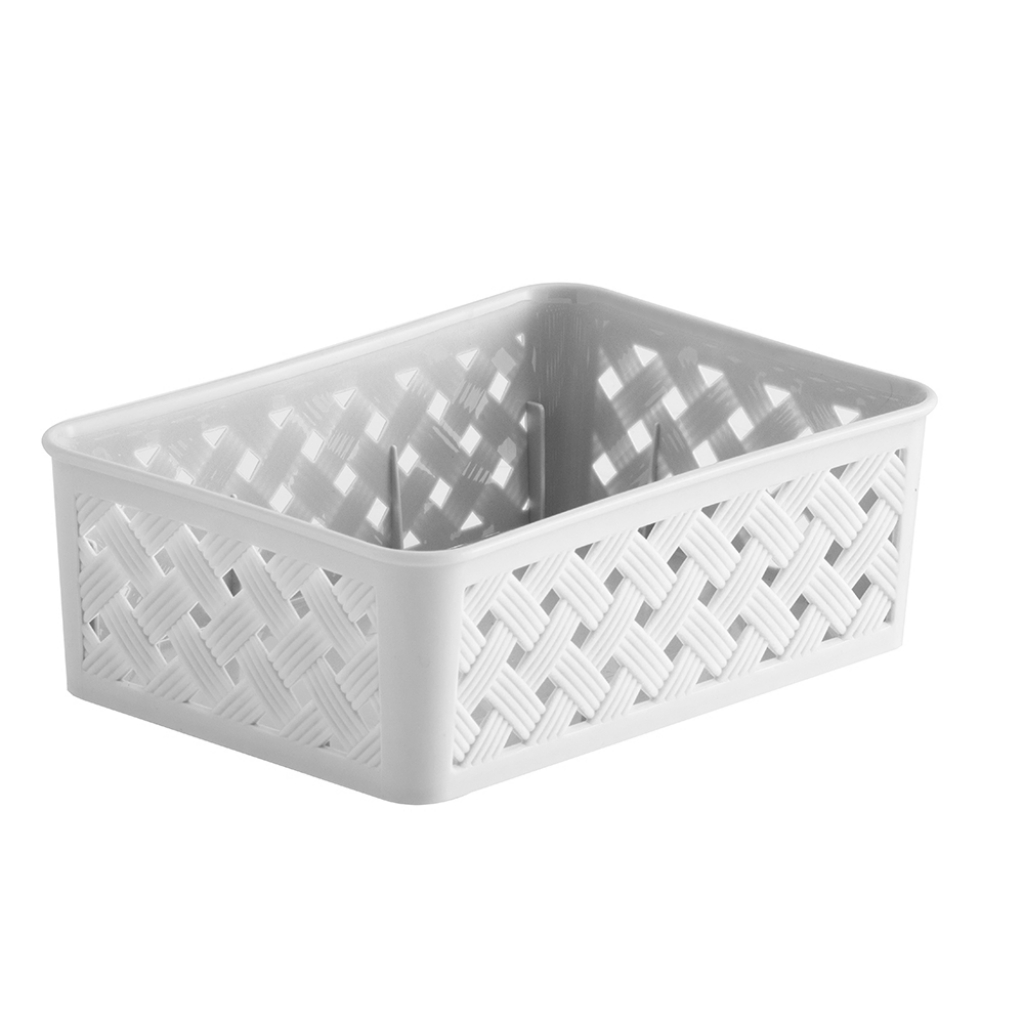 Cesto organizador rattan branco 19X13X6,5 822